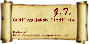 Györgyjakab Titánia névjegykártya